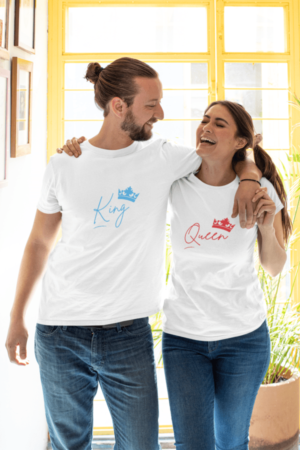 Couple T-Shirt | Matching Love Tees | Regular Fit White | Pack of 2
