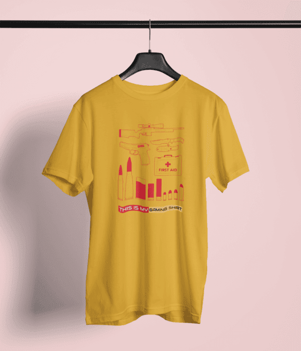 Premium Cotton Printed Unisex Mustard Yellow T-Shirt