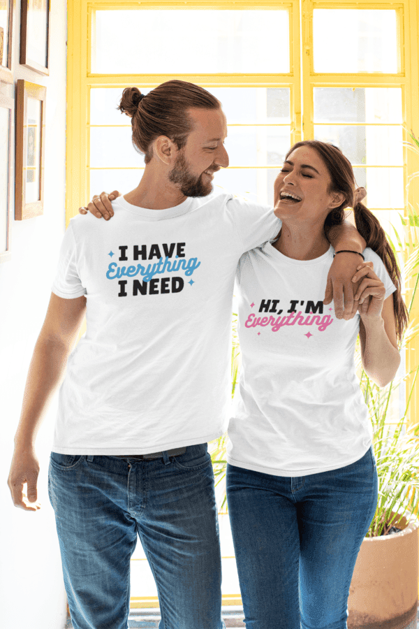 Couple T-Shirt | Matching Love Tees | Regular Fit White | Pack of 2