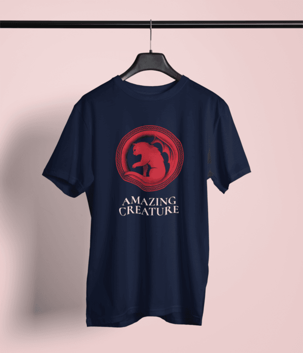 Premium Cotton Printed Unisex Navy Blue T-Shirt Creature Game of Thrones