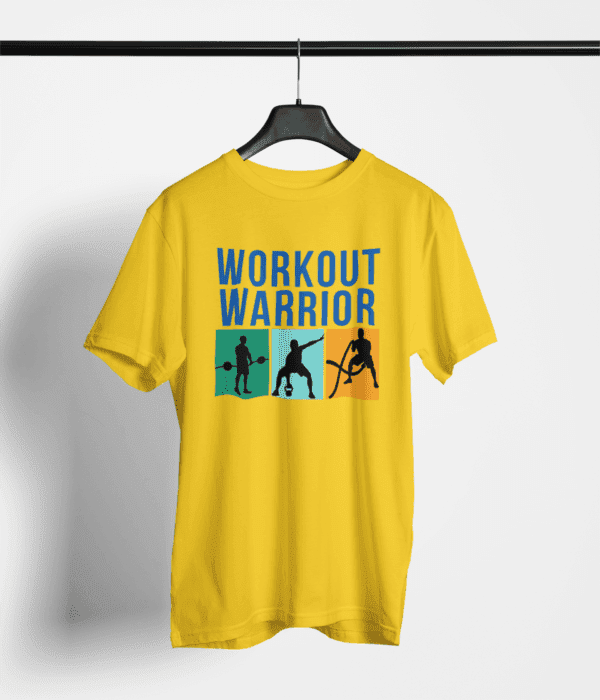 Pure Cotton Printed Unisex Yellow T-Shirt | Workout Worrier