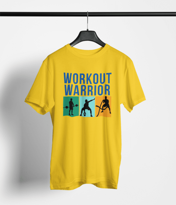 Pure Cotton Printed Unisex Yellow T-Shirt | Workout Worrier