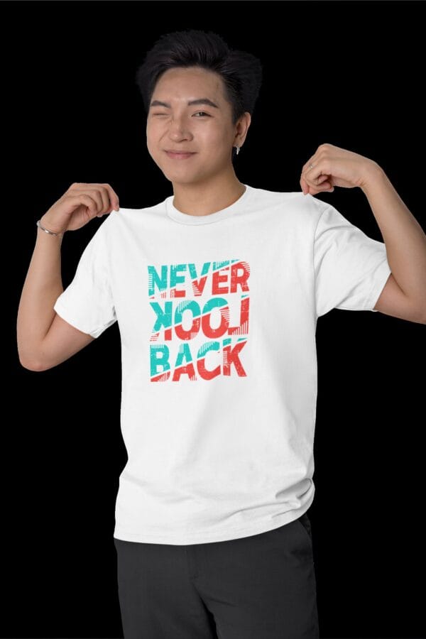 Cotton Blend Printed T-Shirt | Never Look Back