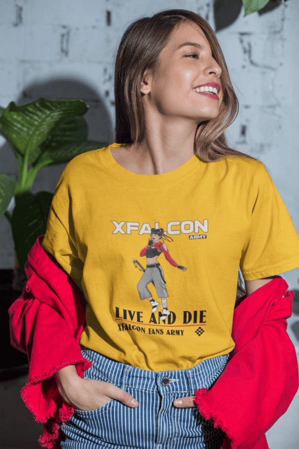 Premium Cotton Printed | Womens Mustard Yellow T-Shirt | Xfalcon Army Women