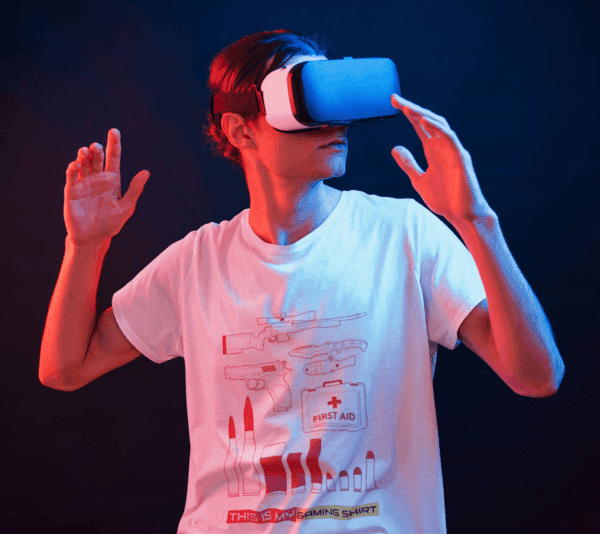 Premium Cotton Printed Unisex White T-Shirt Gaming