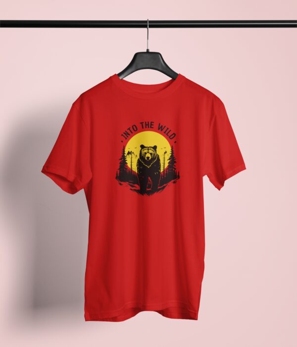 Pure Cotton Printed Unisex Red T-Shirt | Into The Wild