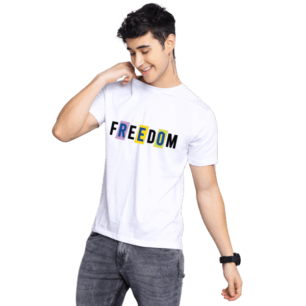 White Printed T-Shirt | Freedom
