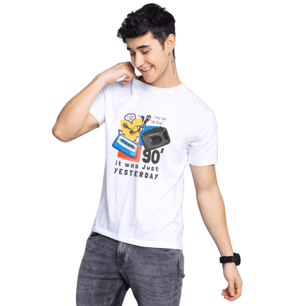 White Printed T-Shirt | 90s Nostalgia
