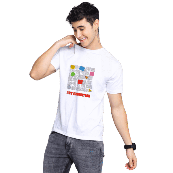 White Printed T-Shirt | Art Abstract