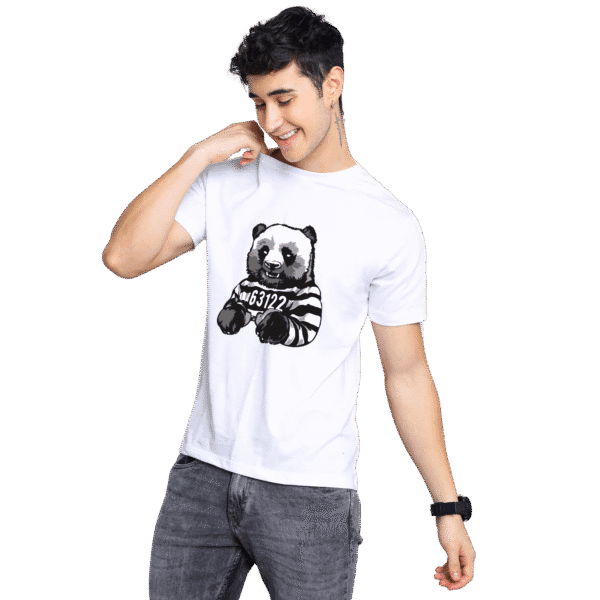 White Printed T-Shirt | Bear