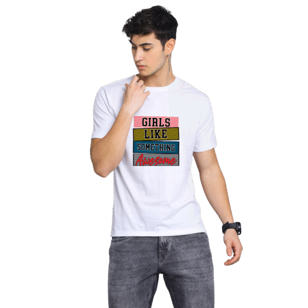 White Printed T-Shirt | GLSA