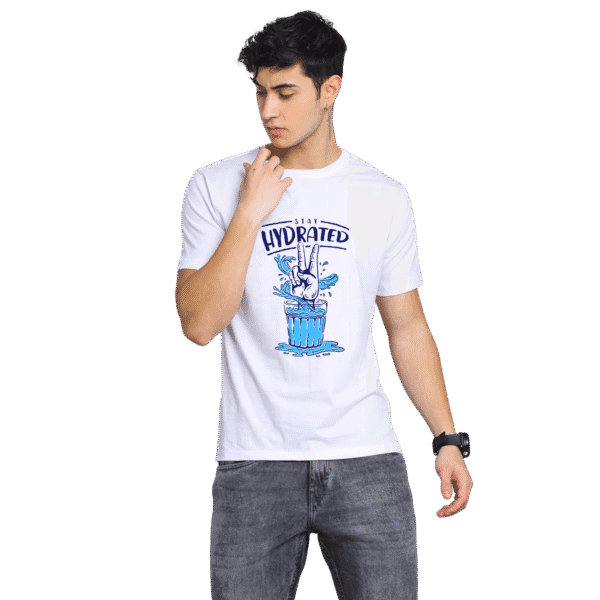 White Printed T-Shirt | Hydrated