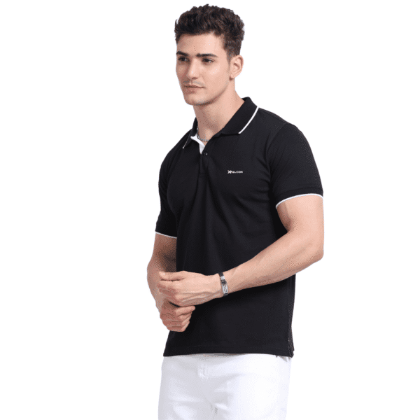 Mens Cotton Blend polo T-shirt Black