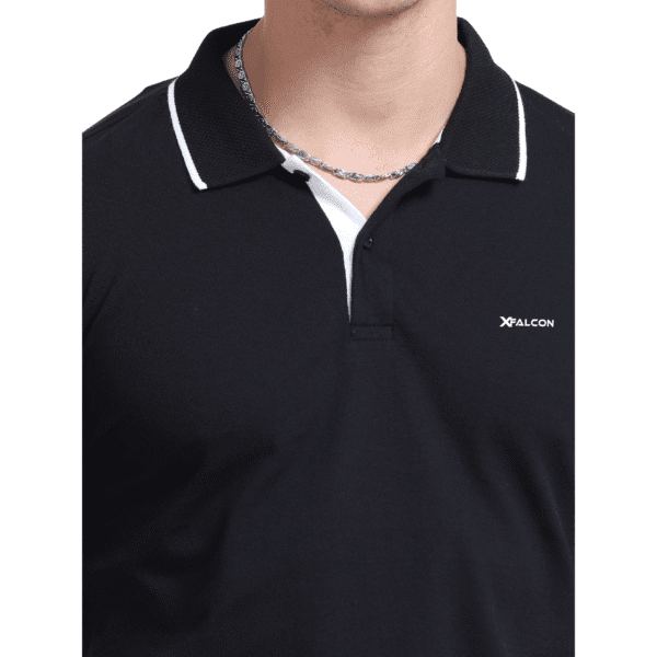 Mens Cotton Blend polo T-shirt Black