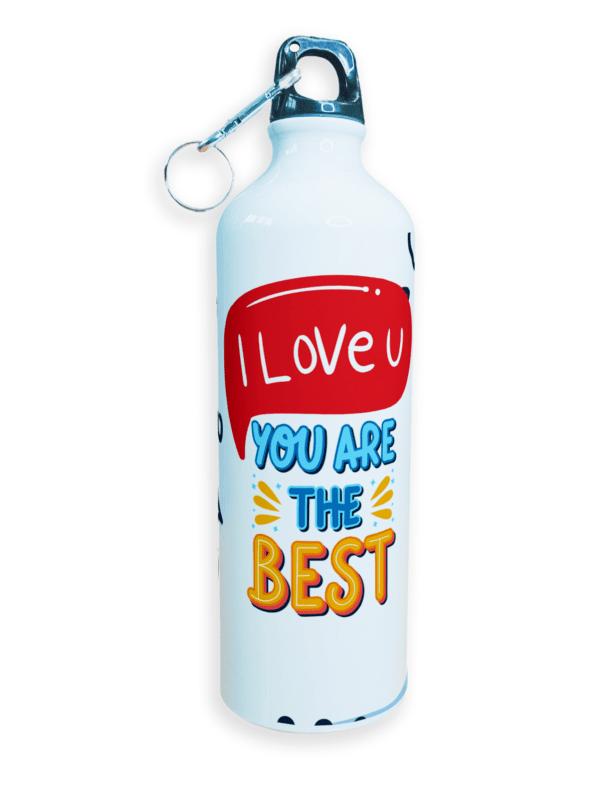 Sipper Water Bottle | High Quality Sports Metal & Lightweight | I love You
