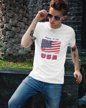 Pure Cotton Printed Unisex White T-Shirt | USA Graphic